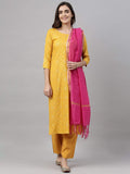 Gosriki Women'S Rayon Kurta Palazzos And Dupatta (Client-Yellow_S-Go Small),Yellow,,B092D3J1LG