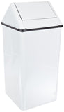 Witt Industries 1311HTWH Stainless Steel 13-Gallon Waste Watcher Hamper and Swing Top Receptacle, Square, 13 Width x 13 Depth x 