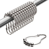 Krupasadhya Shower Curtain Hooks, Shower Curtain Rings Rust Proof Stainless Steel Shower Rings for Curtain, Shower Hooks for Sho