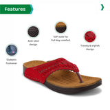 Ortho Joy Doctor Slipper For Women Fancy || Orthopedic Women'S Slipper || Regular Wear Slippers For Women,Cherry,6,B0C3ZZZ8H2