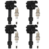 ECCPP 4 ignition coils with 4 iridium Spark Plugs,UF365,coils packs,for Volvo S40 2000 2001 2002 2003 2004,V40 2000-2004,1.9L,UF