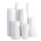 JOLLY PARTY [100 Pack] 16 oz Paper Coffee Cups, Disposable Paper Cup with Lids, Hot/Cold Beverage Drinking Cup for Water, Juice,