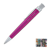Retro 51 Engraved/Personalized Tornado Collection 'Pink/Chrome' Rollerball Pen with Gift Box - Custom Engraving VRR-1313