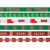 6 Pieces 3 Yards Sports Football Ribbon for Crafting Sewing, 3/8 Width Grosgrain Ribbons for Gift Wrapping, American Football Ru