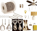 DIY Crafts 3 Mtr Kit Chain Round Diamond, Bright Gold, Ceiling Fan Pull Chain Set Light Diamond Fan Pull Chains Ceiling Fan Chai