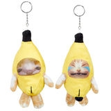 Shappy 2 Pieces 2 Pcs Happy Crying Banana Cat Keychain Sound Making Banana Cat Backpack Keychain Plush Back to School Birthday G