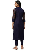 Ziyaa Women'S Art Silk Salwar Suit Set (Zikups3139Andpa- Navy Blue_3Xl)