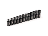 TEKTON 3/8 Inch Drive 6-Point Universal Joint Impact Socket Set, 12-Piece (8-19 mm) | SID97002