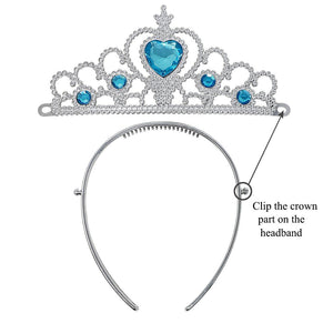 Arabian Princess Wig for Girls Jasmine Braid with Princess Tiara Princess Dress Up Costume Cosplay Halloween Accessories for Kid