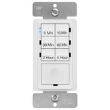 ENERLITES Countdown Timer Switch, Fan Switch Timer, Wall Light Timer Switch, Bathroom Timer Switch, 5 min 4 hours, Night Light