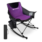 KINGROCK Oversized Rocking Camping Chair, Folding Camp Chairs with Pocket and Carry Bags, Rocking Camping Chairs for Adults with