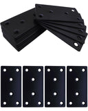 BINCKIN 20 Pack Flat Mending Plate for Wood, Black 3.1''X1.5'' Metal Mounting Plates with 6 Holes, Stainless Steel Flat Straight