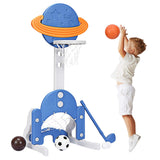 Costzon Kids Basketball Hoop, Toddler Sports Activity Center w/ 5 Adjustable Height Levels, Basketball Soccer Golf Game Set, Ind