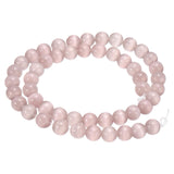 HARFINGTON 48pcs Light Purple Cat's Eye Stone Beads 8mm Round Smooth Gemstone Crystal Loose Bead for Jewelry Making Bracelets Ne