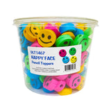 Happy Face Pencil Topper Erasers, 12 Per Pack, 12 Packs