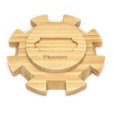 Plusvivo Mexican Train Hub Up to 8 Players, Premium Pine Wooden Hub Centerpiece for Mexican Train Dominoes Accessories & Dominos