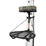 Hawk Combat Hang-On Tree Stand, Deer Stand with 21 x 27 Saddle Hunting Platform, Memory Foam Seat, & Safety Harness System