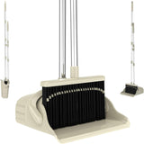 AISHUJIE Broom and Dustpan Set, 52Inch Adjustable Long Handle with SelfCleaning Comb Teeth, Flexible TPR Lip and FootAssisted