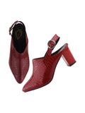 Shoetopia Croco Print Stylish Pointed Toe Cherry Pumps For Women & Girls-Eu40,Cherry,7,B0D76TNNHZ