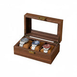 PEXORVA WoodGrain Wooden Watch Box Metal Latch Watch Display Box Cushioned Pillows Rectangular, Wood Grain Leather|Jewelry & Wa