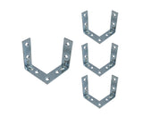 QCAA Triple Bracket Corner Brace Durable Thicker Steel Construction, Zinc Plated, 2x2x5/8x2.0 mm, Made in Taiwan, 4 Pack