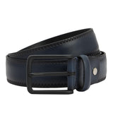Da Milano Non Reversible Leather Belt For Men Navy