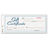 Adams GFTC1 Gift Certificates w/Envelopes, 8 x 3 2/5, White/Canary, 25/Book