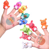 FUN LITTLE TOYS 10 PCS Easter Party Favors for Kids with Bunny Chick Finger Puppets Assorted Easter Egg Fillers, Easter Basket S