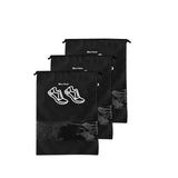 Xtore Portable Drawstring Shoe Bag With Transparent Window (Pack Of 03, Black)