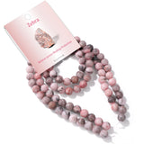Risyfjew 100PCS 8mm Natural Pink Zebra Jasper Beads Gemstone Round Loose Beads for Jewelry Making Chakra Crystal Stone Beads for