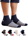 Lux Mozze Orbit Striped Stylish Socks Made With Combed Cotton, Moisture & AntiOdour Free With Comfortable Fit Pack Of 5 (In, A