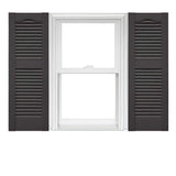 Mid America Open Louver Vinyl Shutters (1 Pair) - 14.5 x 60 018 Tuxedo Gray