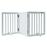 VEVOR Freestanding Dog Gate, Wooden Free Standing Pet Gate 60 W x 24 H,4 Panels Foldable Dog Gate for Wide & Narrow Passageways,