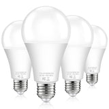 A19 Dusk to Dawn Sensor Light Bulbs Outdoor 100 Watt Equivalent, 11W Automatic On/Off LED Bulbs Warm White 3000K, 4-Pack 1200lum
