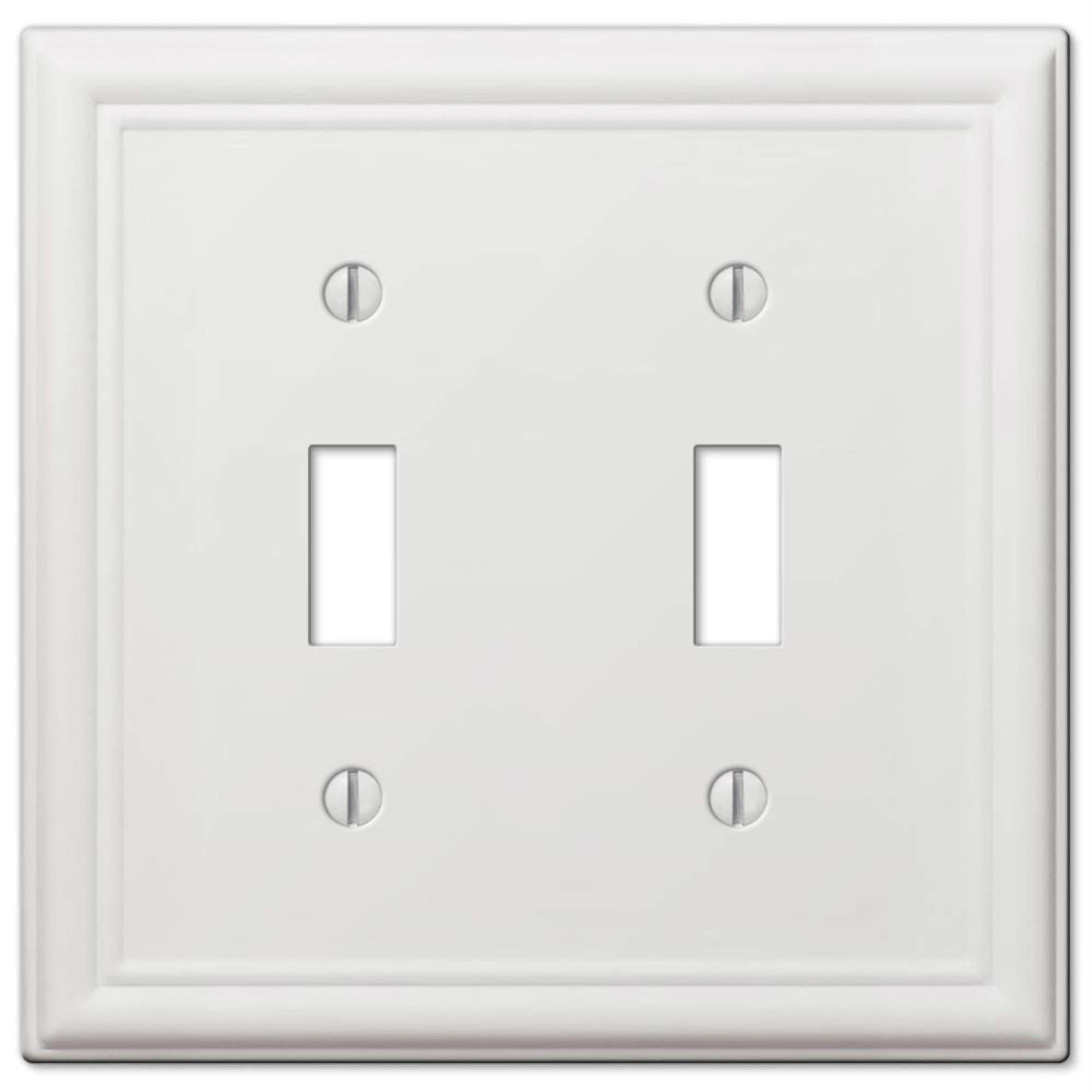 Amerelle 149Ttw Chelsea Wallplate, 2 Toggle, Steel, White, 1-Pack