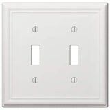 Amerelle 149Ttw Chelsea Wallplate, 2 Toggle, Steel, White, 1-Pack