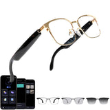 Giinova Smart Glasses with 140 Language Translation Ai Smart Bluetooth Glasses with Speaker Color-Change Lenses, Perfect for Men