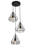 Elegant Lighting Living District Jago Collection Pendant D18.1 H24.3 Lt:3 Black Finish