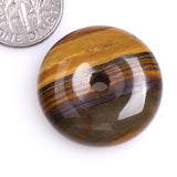 GEM-Inside Natural 25mm Yellow Tiger Eyes Donuts 1Pcs Semi Precious Gemstone Beads for Jewelry Making Jewelry Beading Supplies f