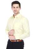 Xjarvis Clifton Men'S Regular Fit Cotton Blend Plain Shirt Full Sleeves Casual & Formal Summer Shirt With Pocket Design & Spread Collar Pack Of 1 (Lemon L),Lemon,,B0CZTNKZD5