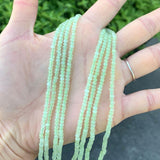 Adabele 67.5 Inch Natural Prehnite Green Quartz Healing Gemstone 2.5mm Small Tiny Faceted Rondelle Spacer Loose Stone Beads (775