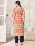 Pinkmint Kurta Set For Women Cotton Printed Straight Kurta With Pant (Pack Of 1) Multicolor24 Xl