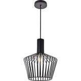 Living District Ronnie 1-Light Modern Metal Pendant In Black Finish