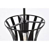 Living District Indoor Modern Home Decorative Bright Ceiling Lily 1 Light Pendant In Black