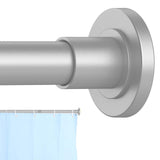 CorkLatta Silver Shower Curtain Rod 31 to 104 Inch,1 Inch Diameter Adjustable Spring Tension Curtain Rod No Drilling Stainless S