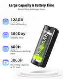 128G Magnetic Voice Recorder with AI-Intelligent Triple Noise Reduction,25 Days Continuous Recording Device,Voice Activated Audi