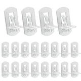 Hordion 20pcs Plastic Locking Shelf Pins, 8mm Clear Shelf Support Pegs Self-Locking Cabinet Shelf Clips Fits 8mm Diameter Hole, 