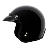 VCAN V85C 3/4 Open Face Motorcycle Helmet DOT Approved (Gloss Black, Small)