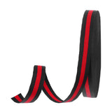 PATIKIL 5/8 Black Red Striped Grosgrain Ribbon, 25 Yard Polyester Fabric Stripe Craft Ribbon Double Faced Design for Bow Gift Wr