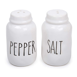 Luciano Housewares Salt and Pepper Shakers Set, Novelty Ceramic Shakers, Modern Farmhouse-Design Kitchen Decor and Accessories, 